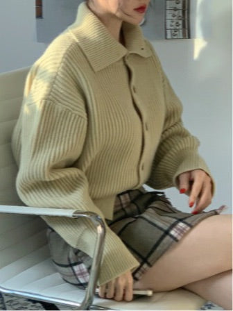 Turtleneck Wool Cardigan