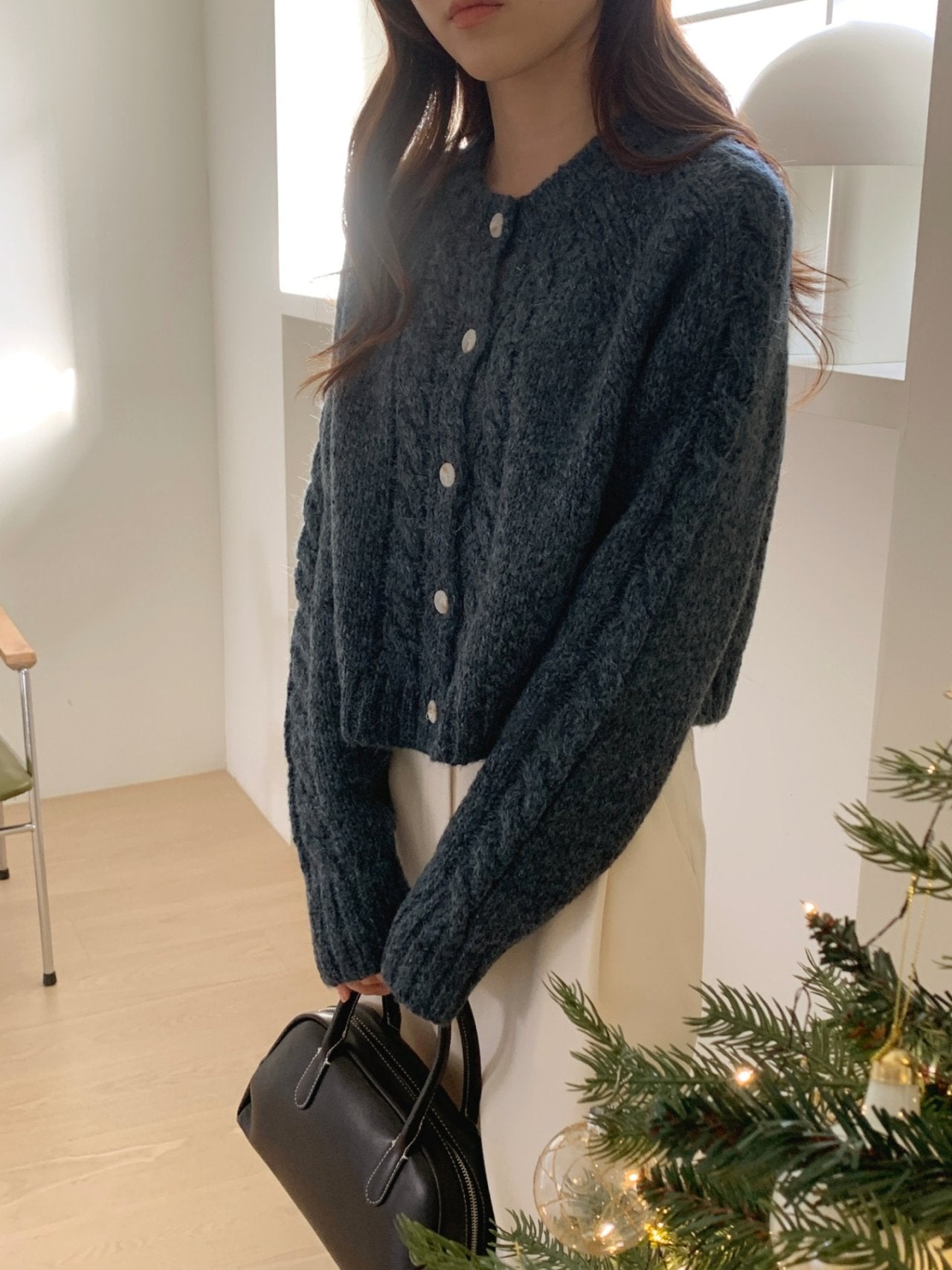 Mohair Cable Cardigan
