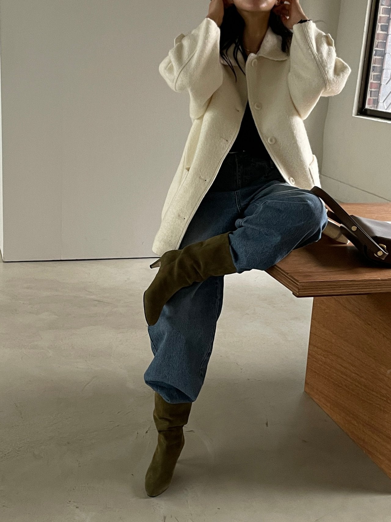 Chamber Bouclé Half Coat