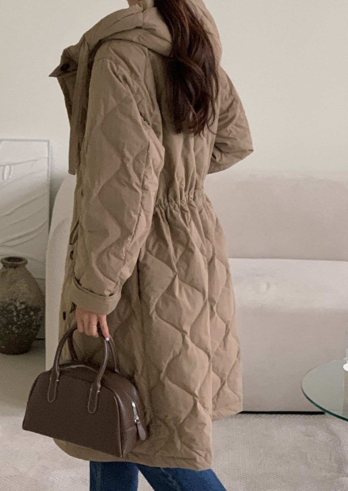 Ari Duck Down Hooded Trench Coat