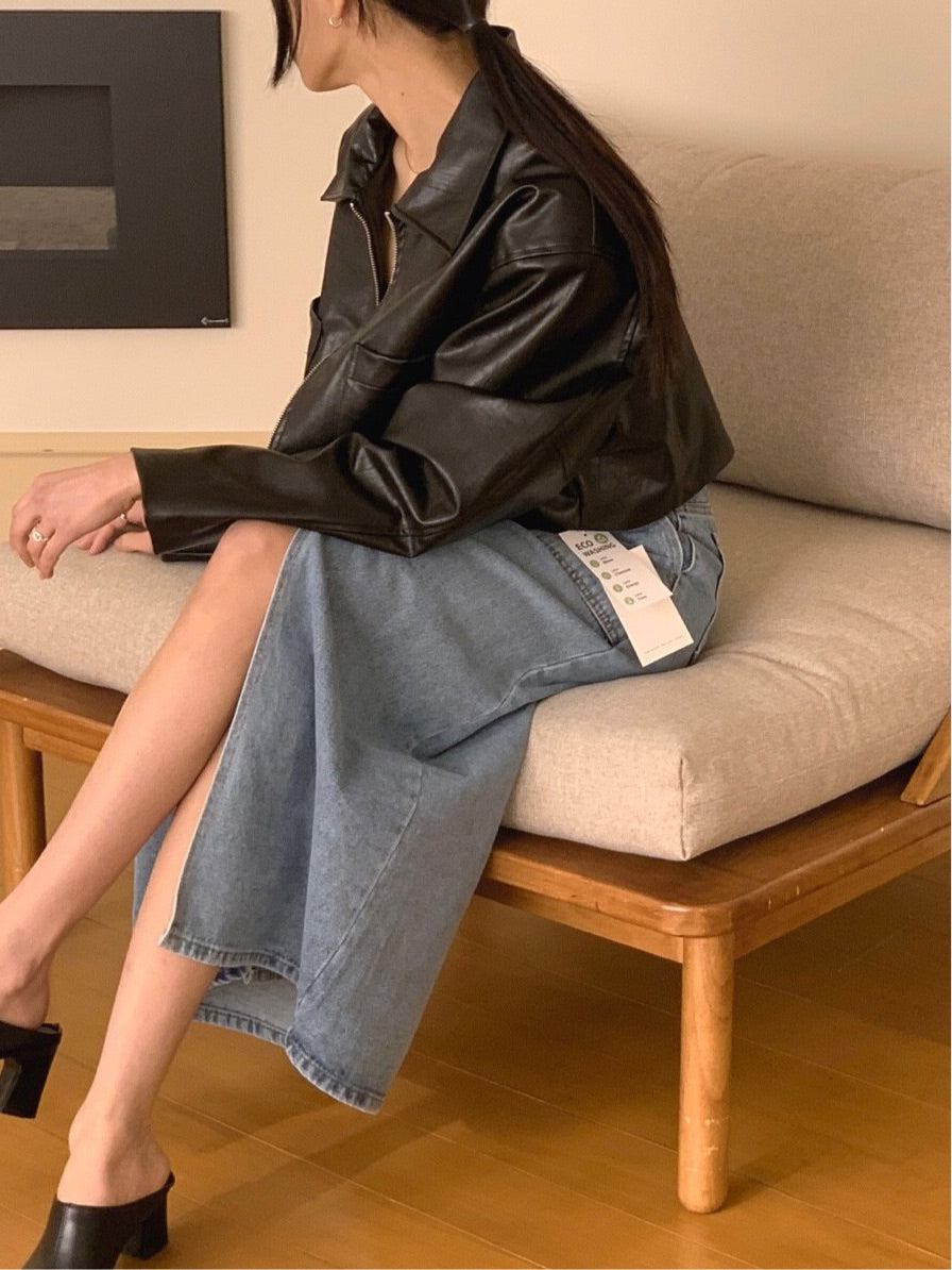Vegan Leather Crop Jacket