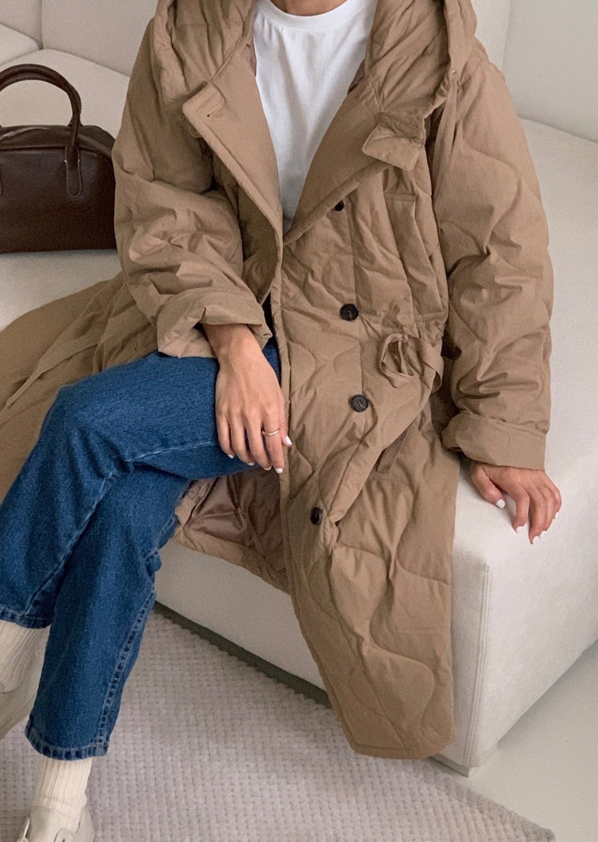 Ari Duck Down Hooded Trench Coat