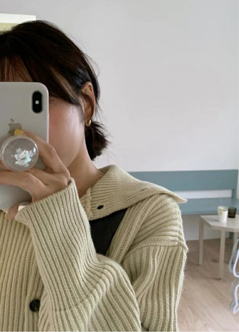 Turtleneck Wool Cardigan