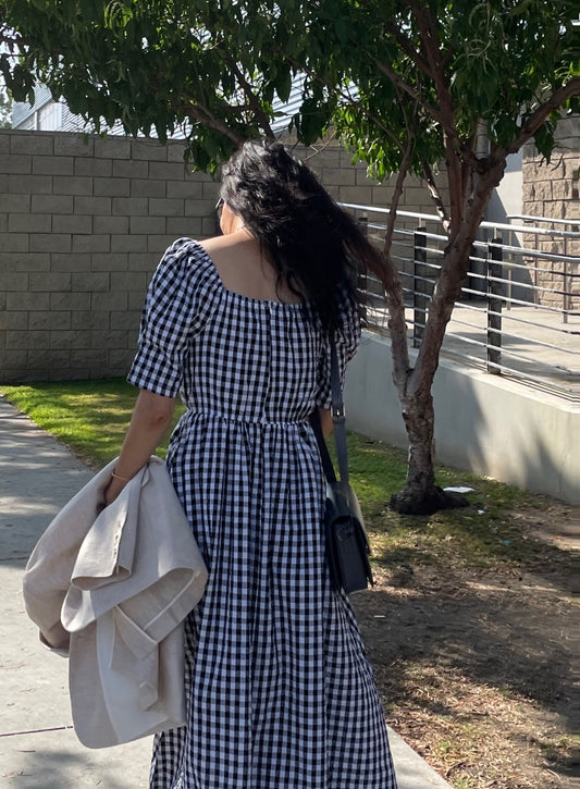 Seersucker Gingham Check Dress