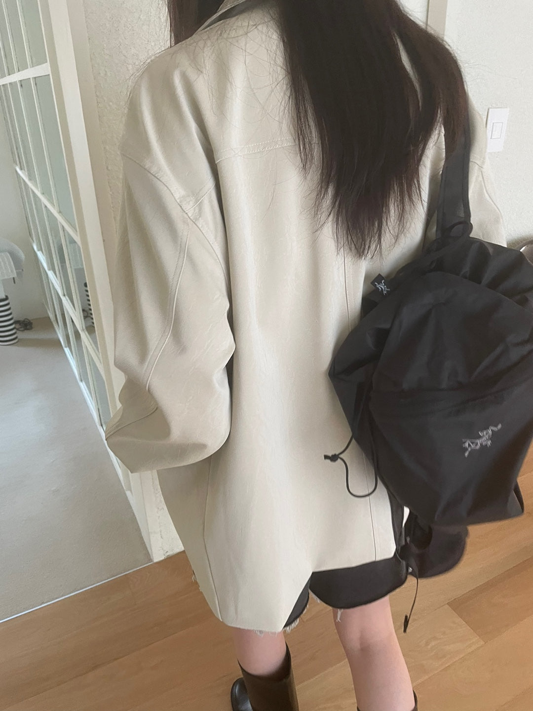 <Abi + Ari> Black Label Vegan Long Jacket