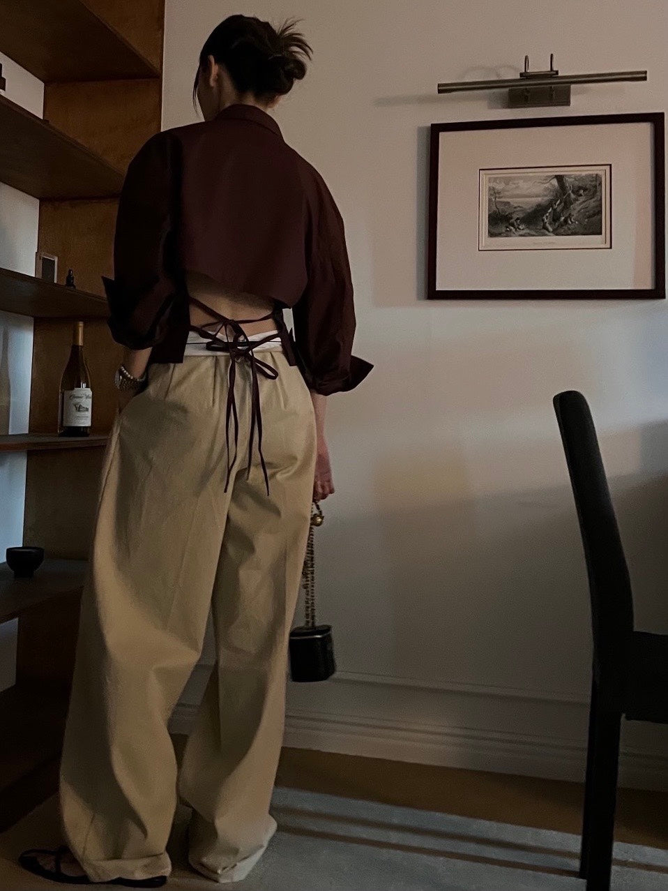 Wide Leg Cotton Twill Pants