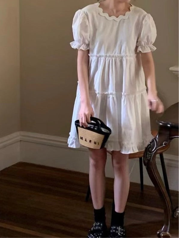 Ric-Rac Tape Linen Mini Dress