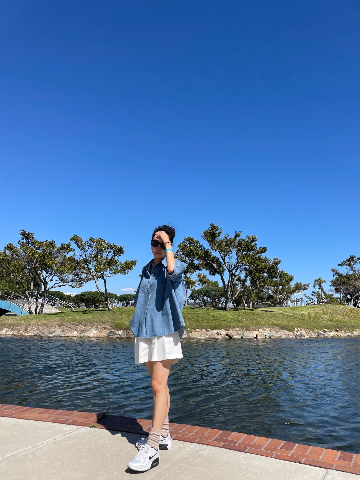 Abi + Ari Black Label Oversized Denim Polo Shirt