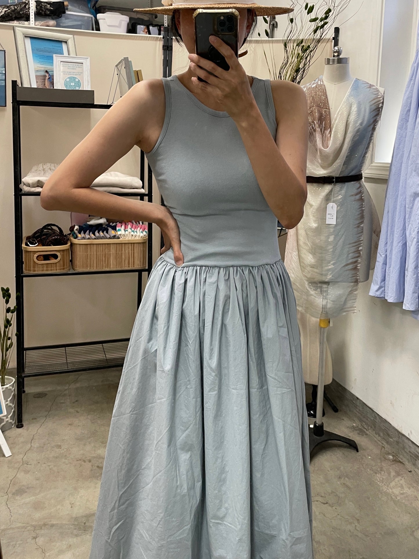 Cotton Combo Maxi Dress