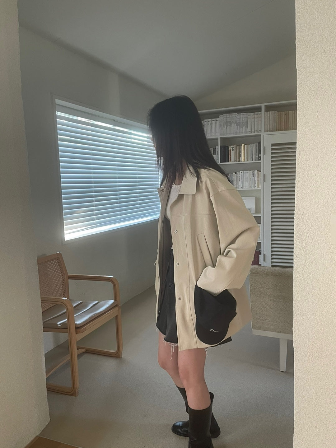 <Abi + Ari> Black Label Vegan Long Jacket