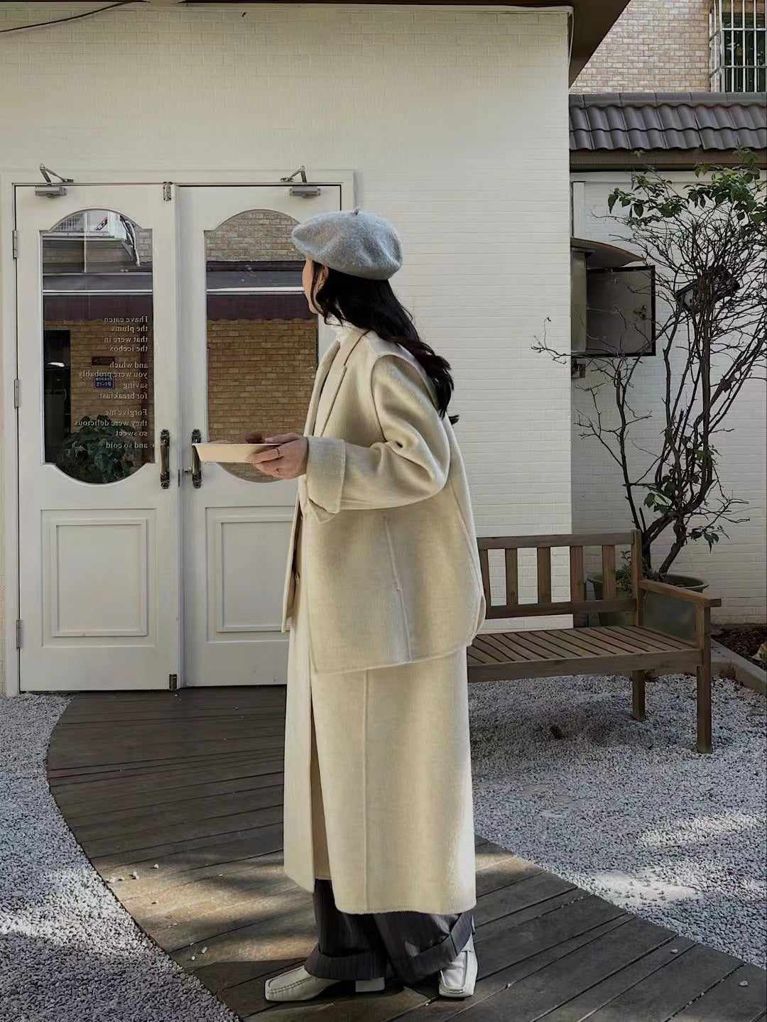 <Abi + Ari Black> Alpaca Handmade Vest Long Coat