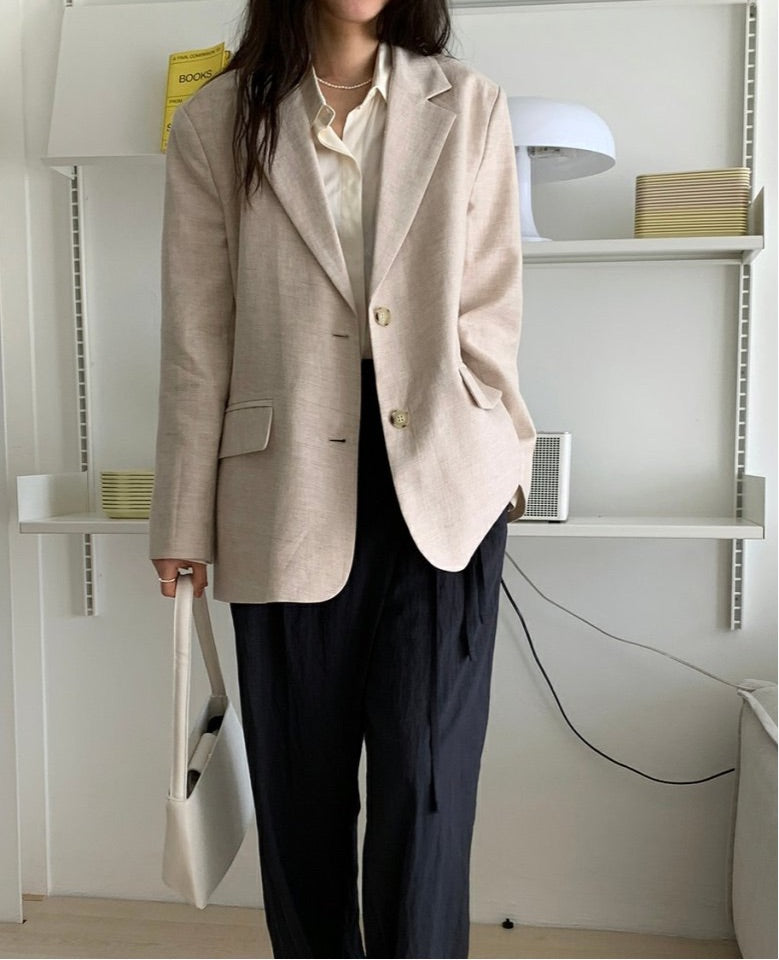 Abi + Ari Black Label Linen Blazer