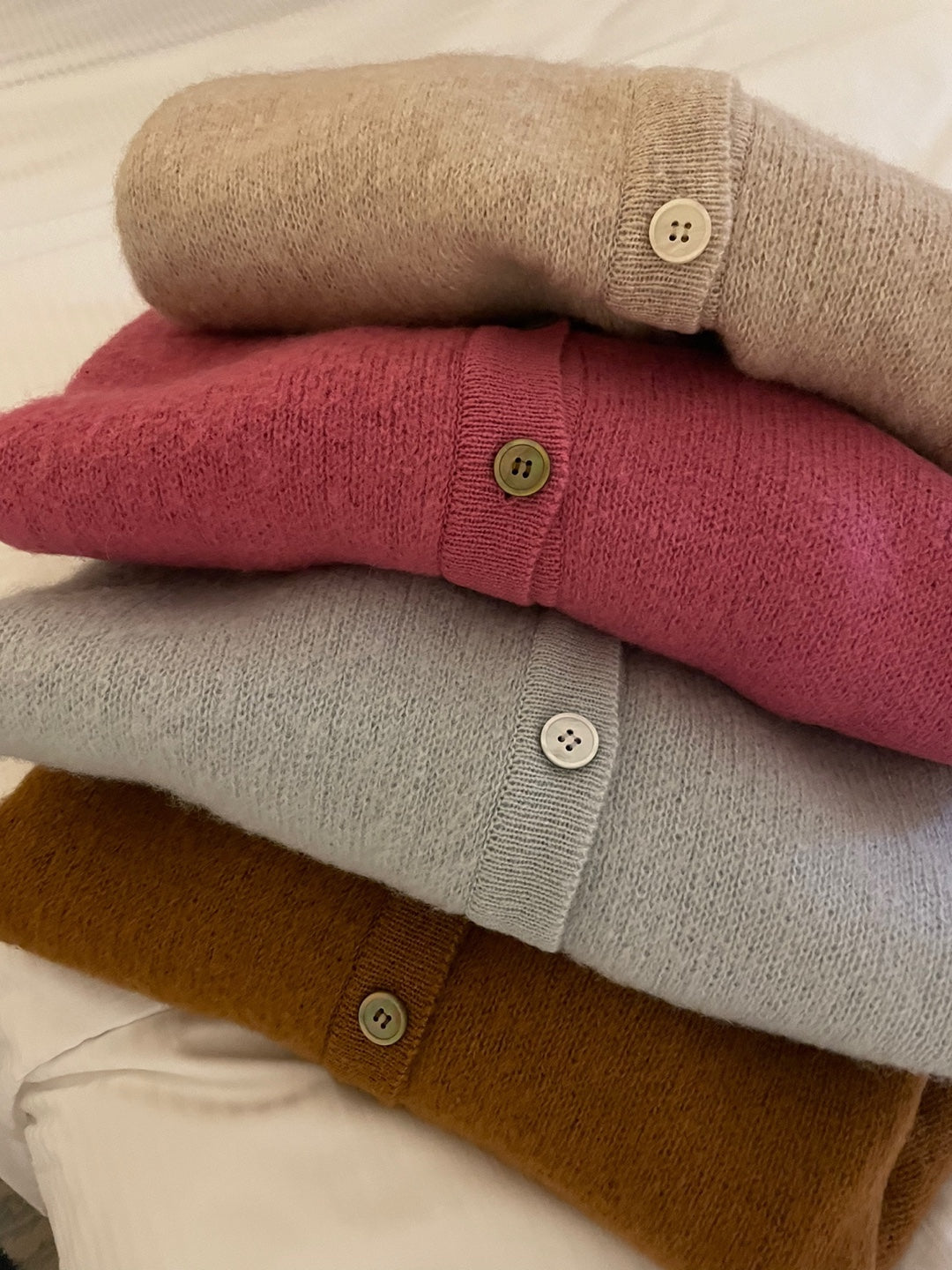 Brushed Wool / Alpaca Cardigan - 1 Left in Magenta