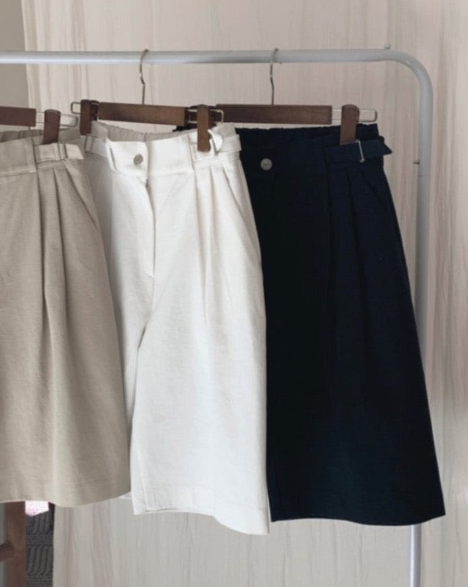 Cotton Twill Bermuda Shorts - Straight