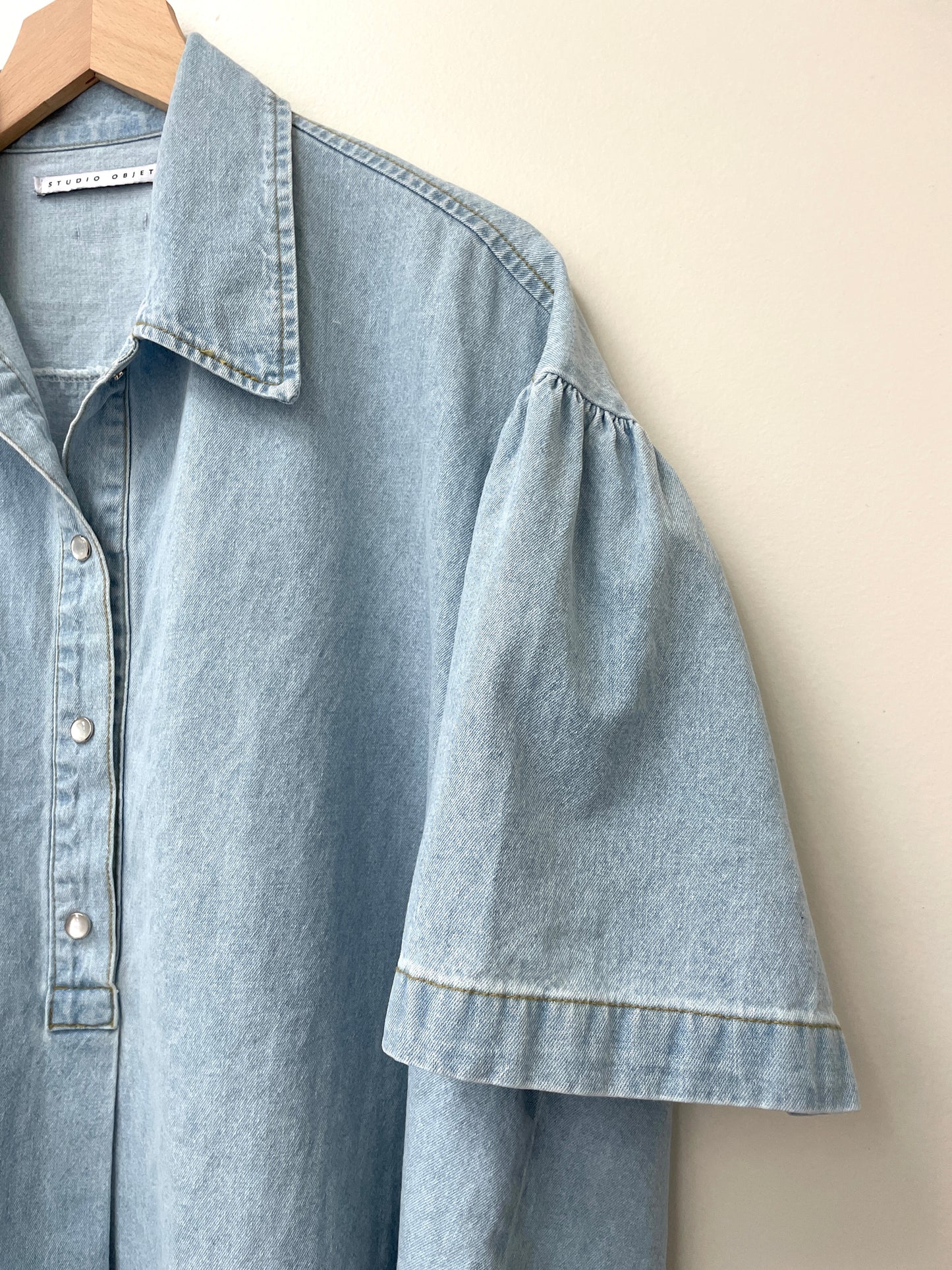 Abi + Ari Black Label Oversized Denim Polo Shirt