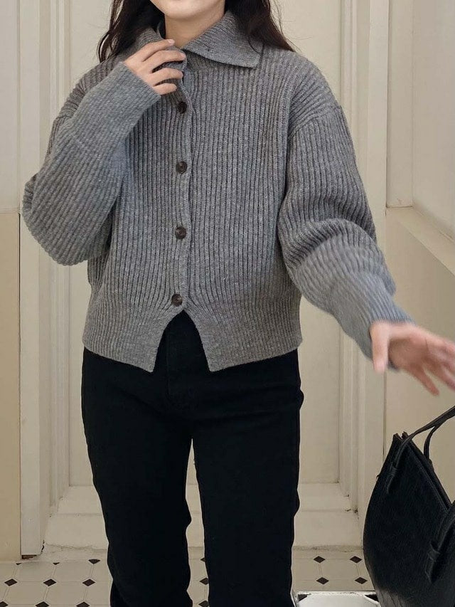 Turtleneck Wool Cardigan