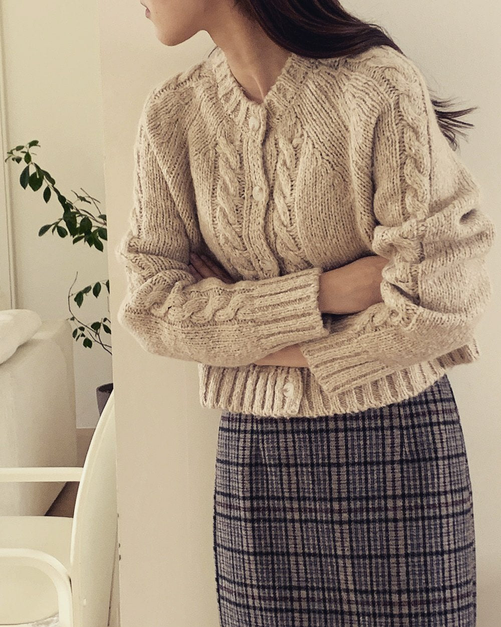 Mohair Cable Cardigan