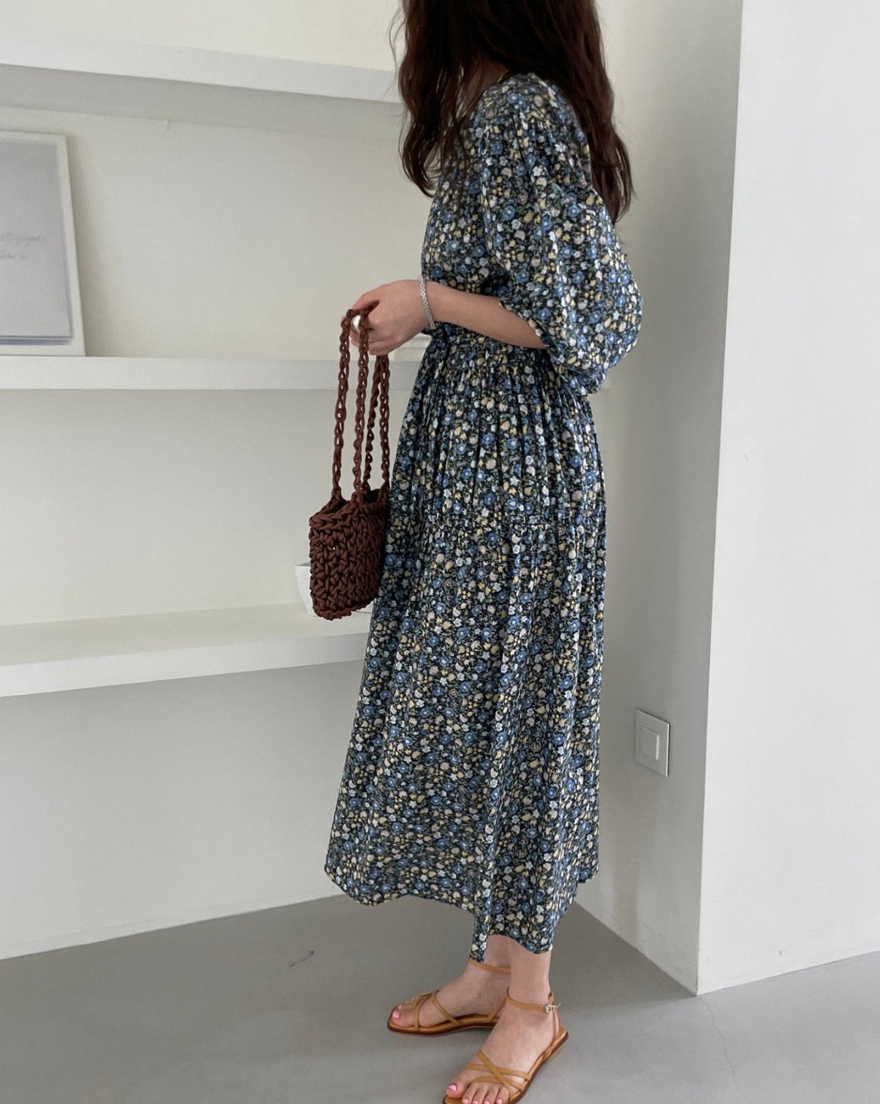 Puff Floral Cotton Dress