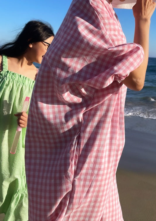 Gingham Cocoon Lounge Dress