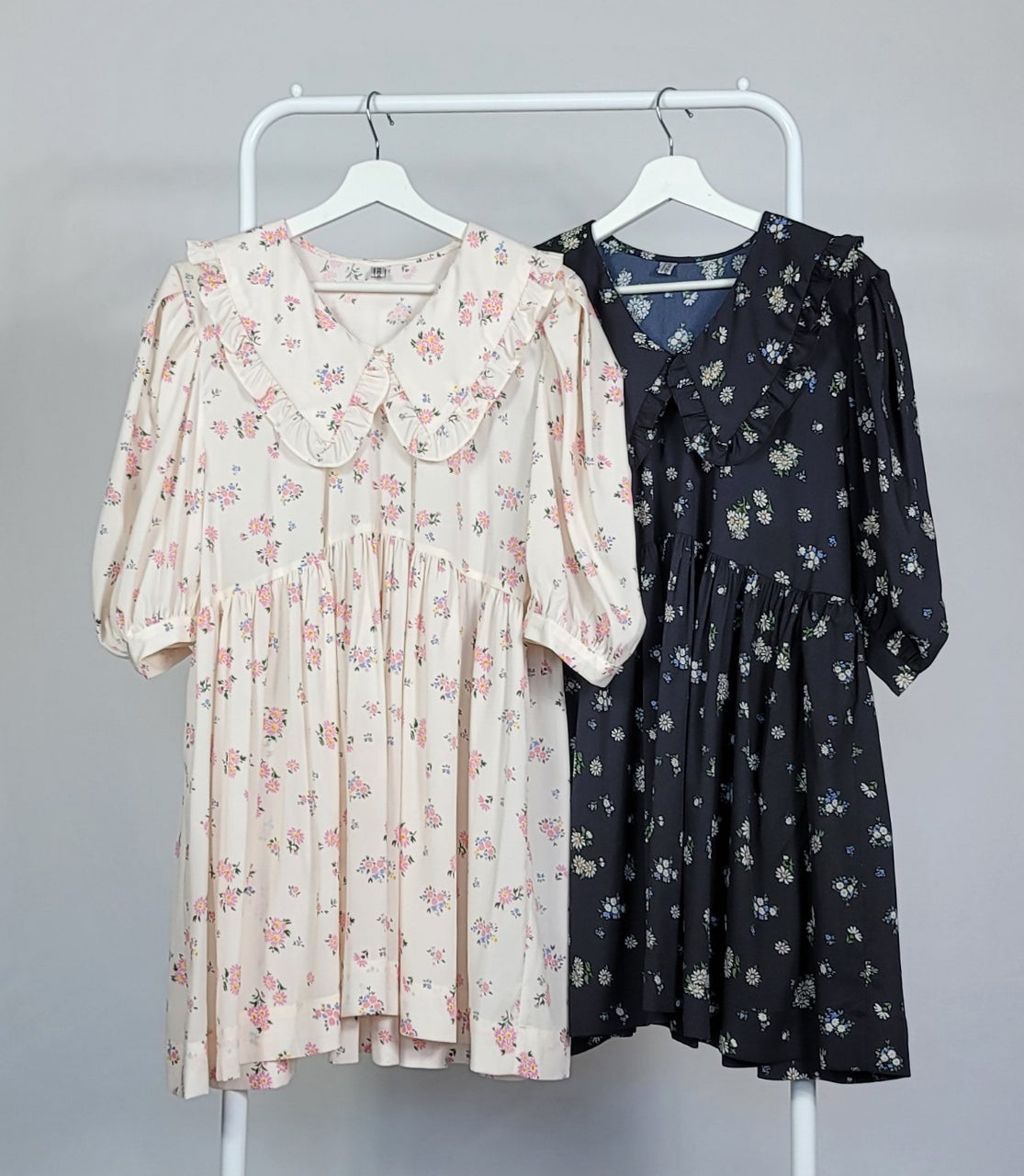 Abi + Ari Black Label Ruffle Collar Baby Doll Dress — Only 2 left in Black