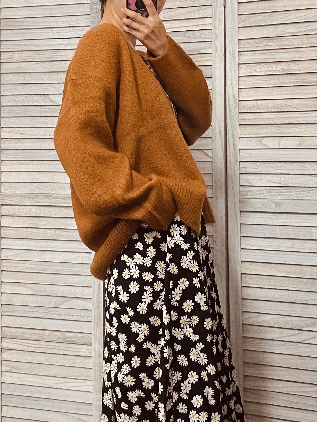 Brushed Wool / Alpaca Cardigan - 1 Left in Magenta