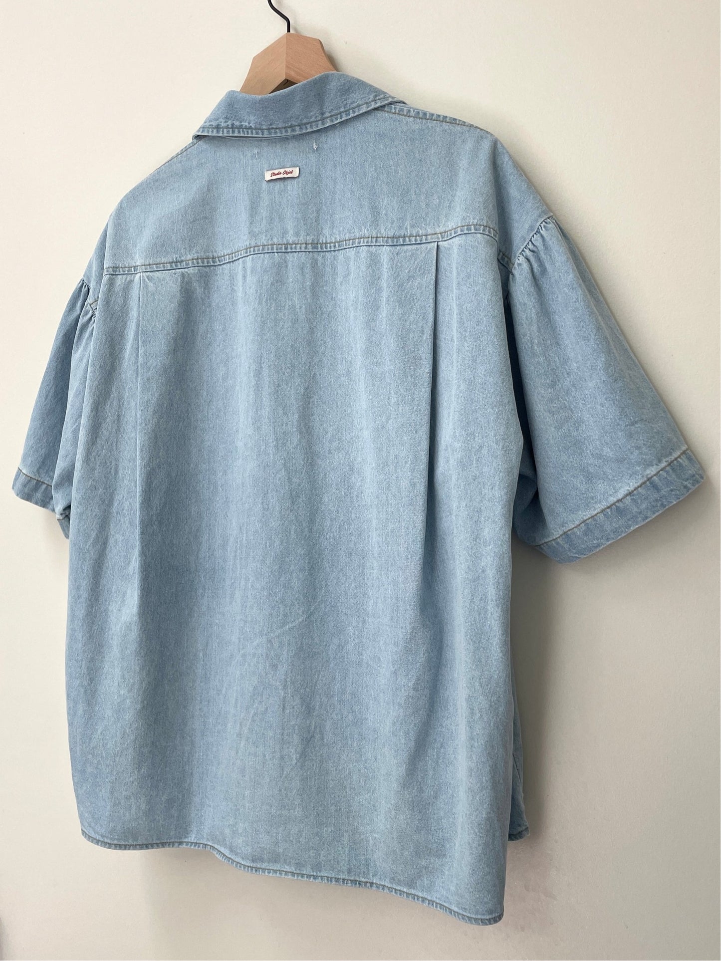 Abi + Ari Black Label Oversized Denim Polo Shirt