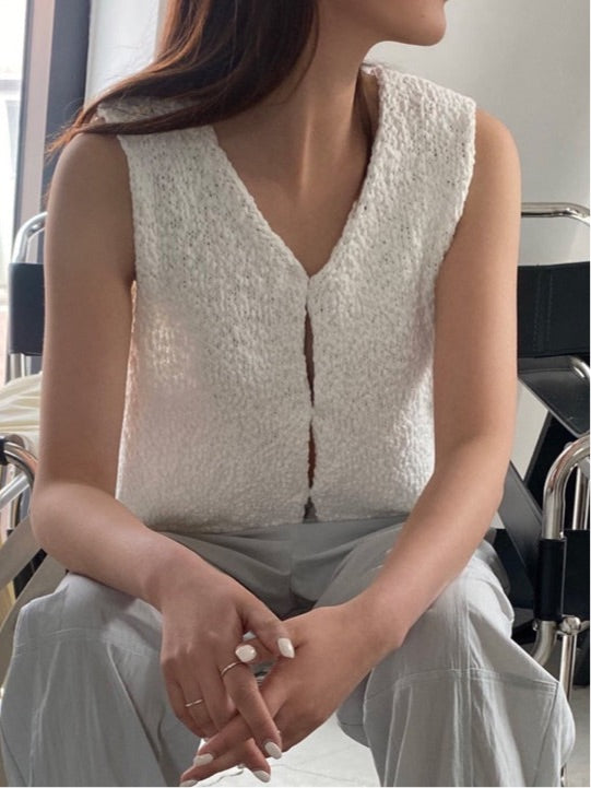 Abi + Ari Black Label Cotton Slub Yarn Vest