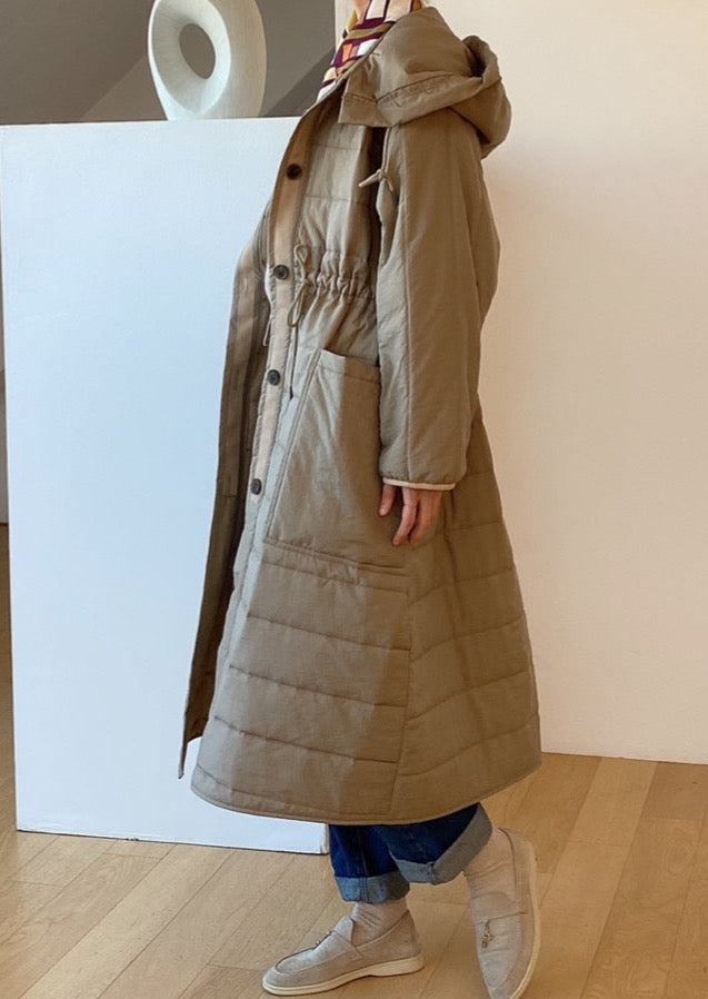 Quilted Nylon Robe Coat