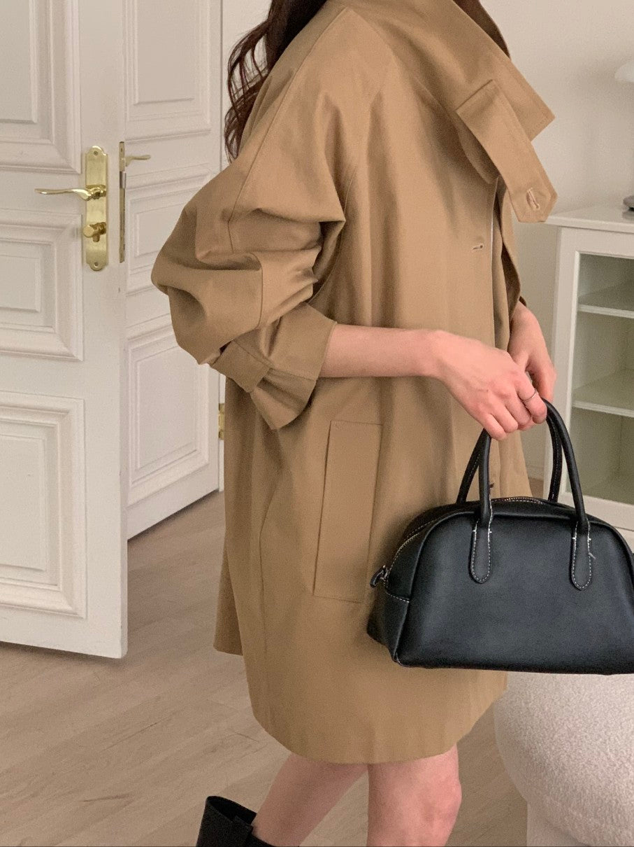 Spring Half Trench Coat - Only 1 left in black