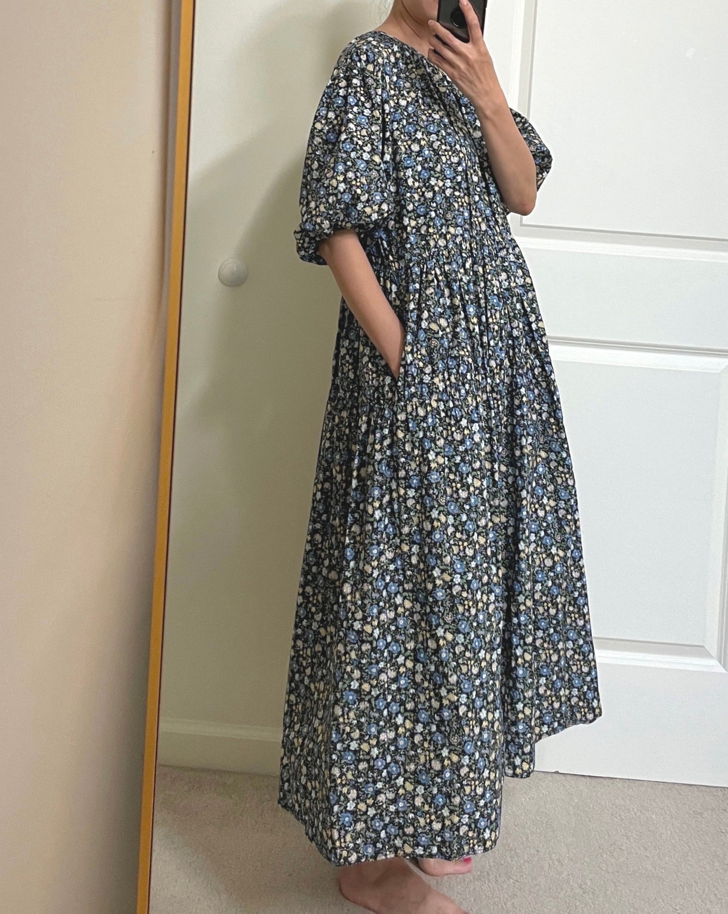 Puff Floral Cotton Dress
