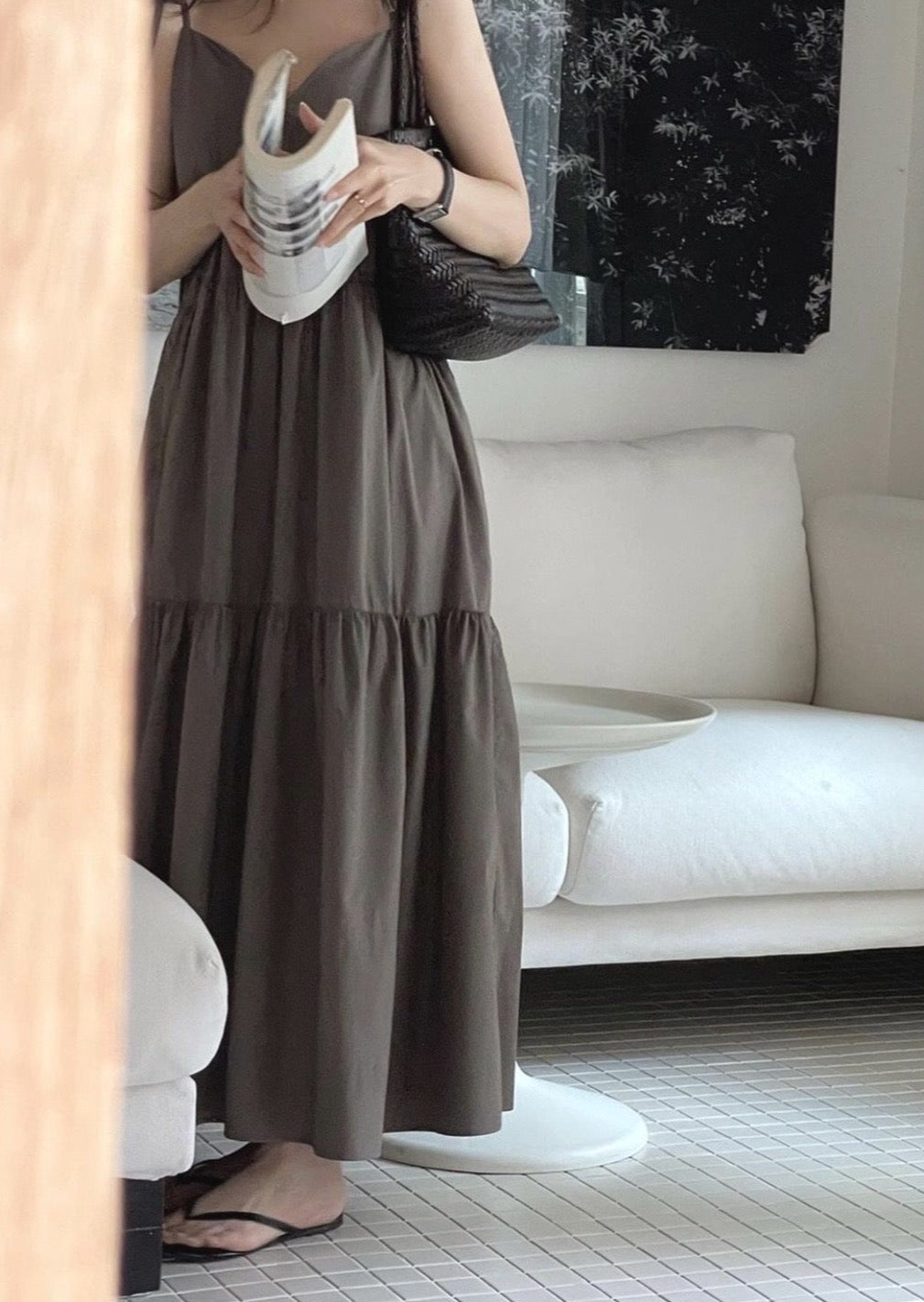 Annette Bow Tiered Dress - White + Sky Reorder in Schedule