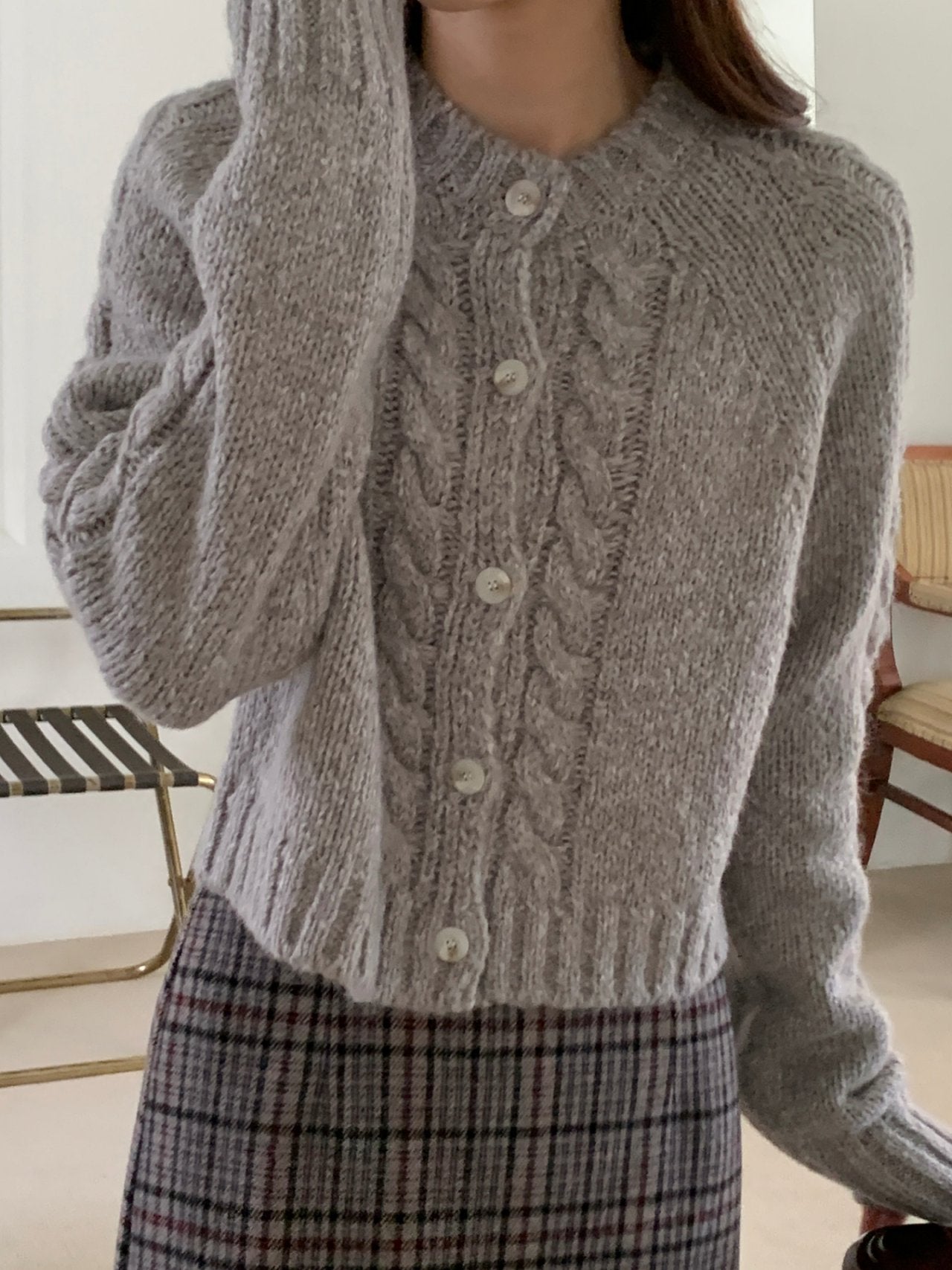 Mohair Cable Cardigan