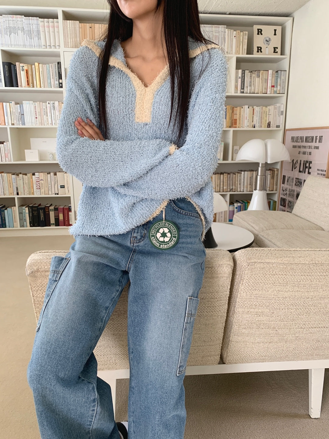 Spring Boucle Pull Over Knit