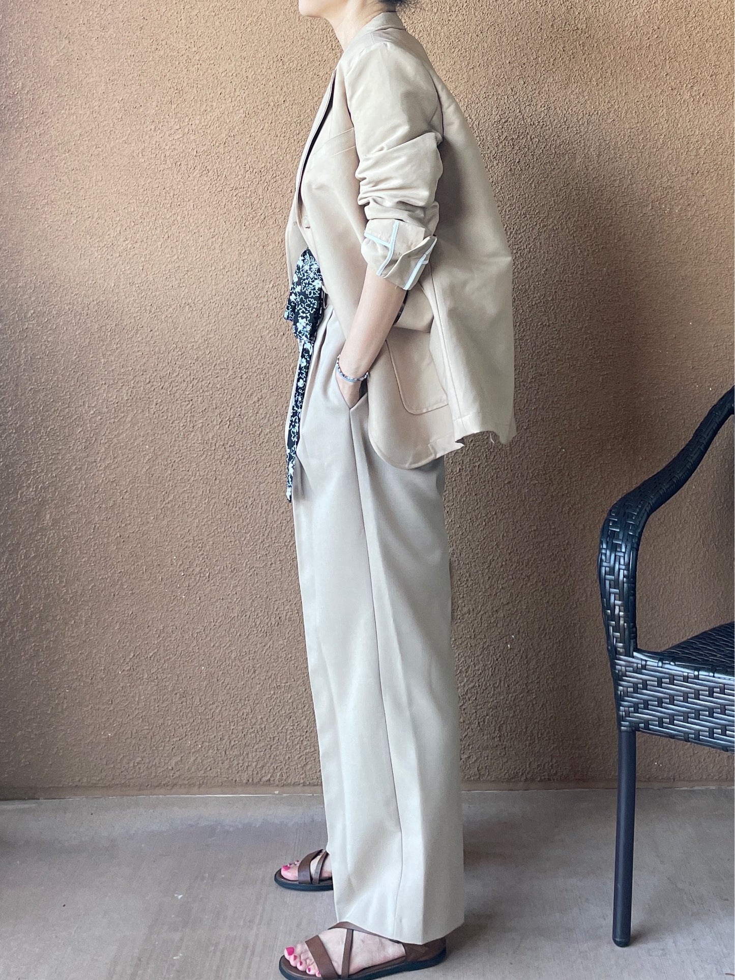 Cotton Blend Double Weave Blazer