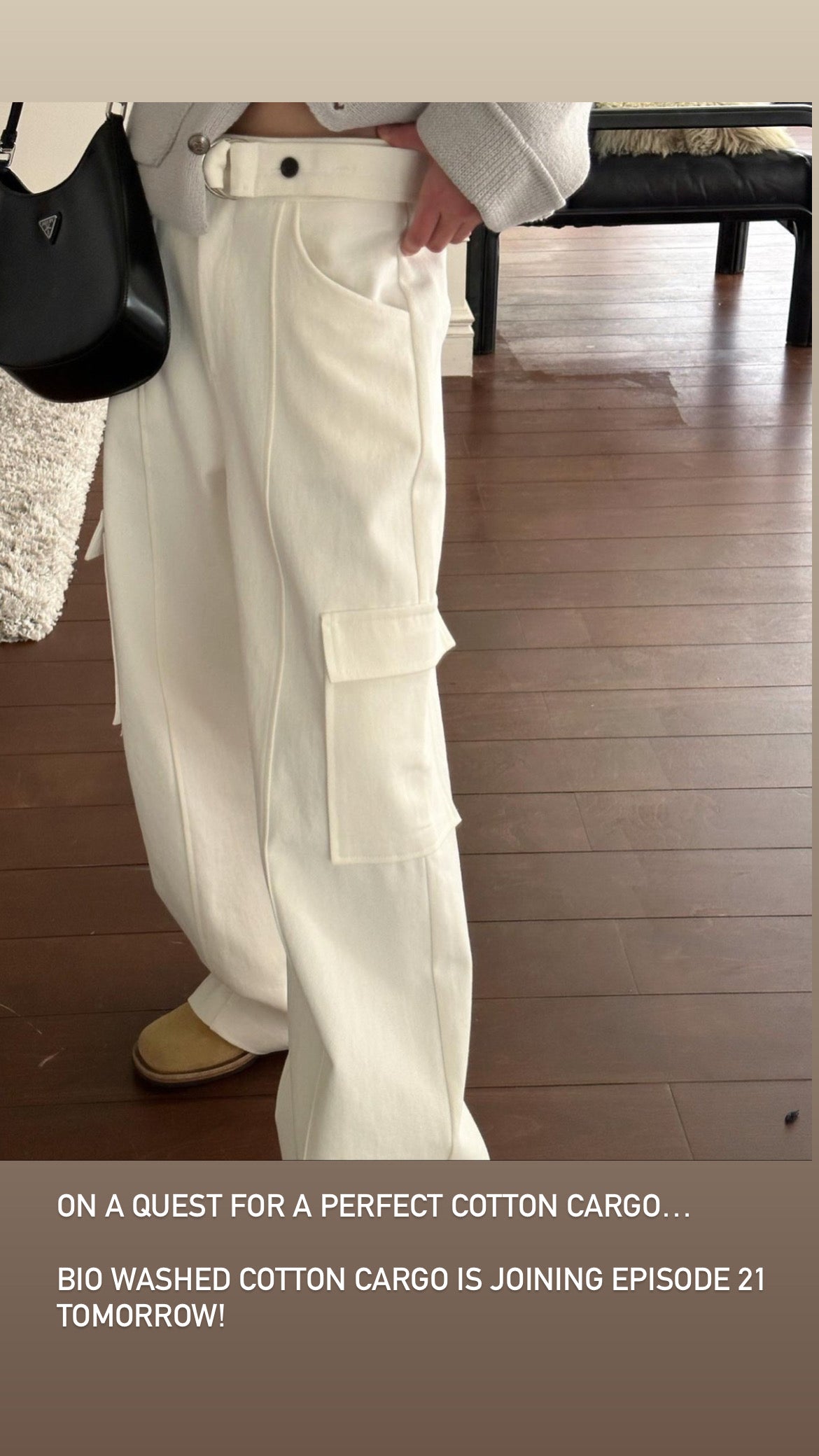 <Abi + Ari> Black Label Bio Washed Cotton Cargo Pants