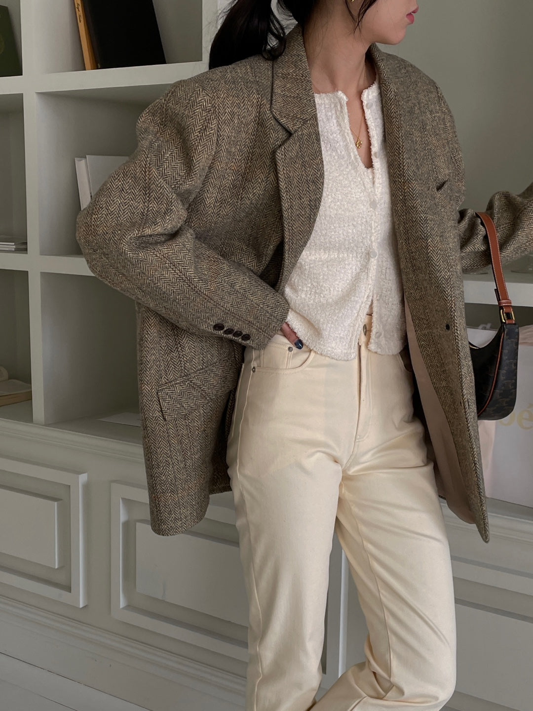 Wool Check Blazer - Herringbone