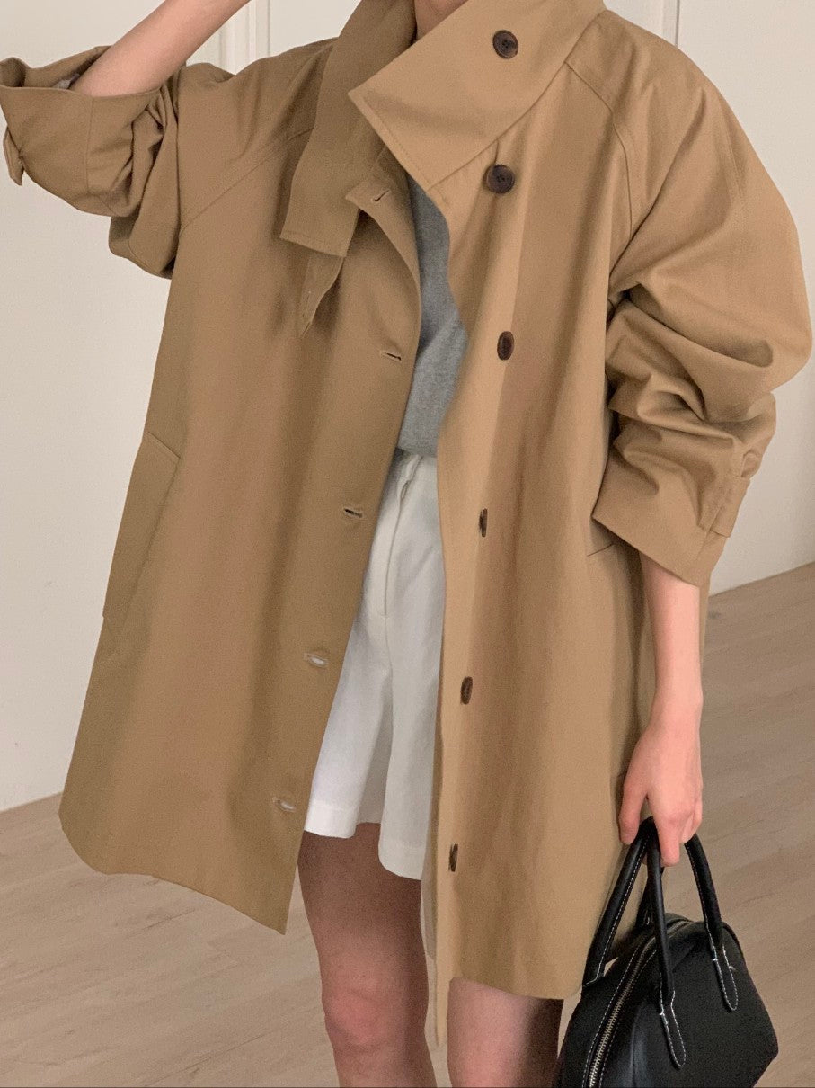 Spring Half Trench Coat - Only 1 left in black