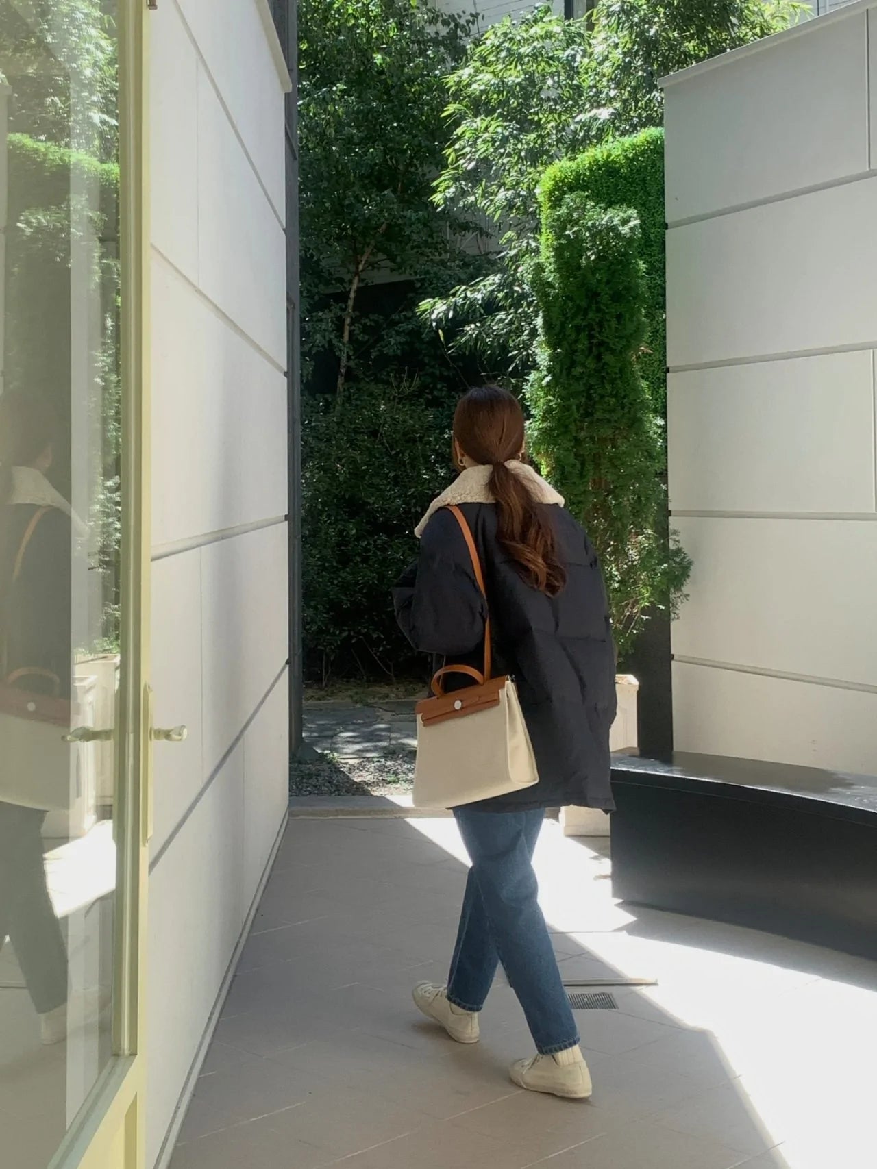 Duck Down With Shearling Collar