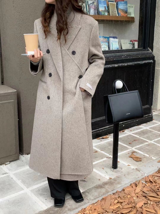 Handmade Alpaca Double Wrap Maxi Coat- Alpaca Blend version