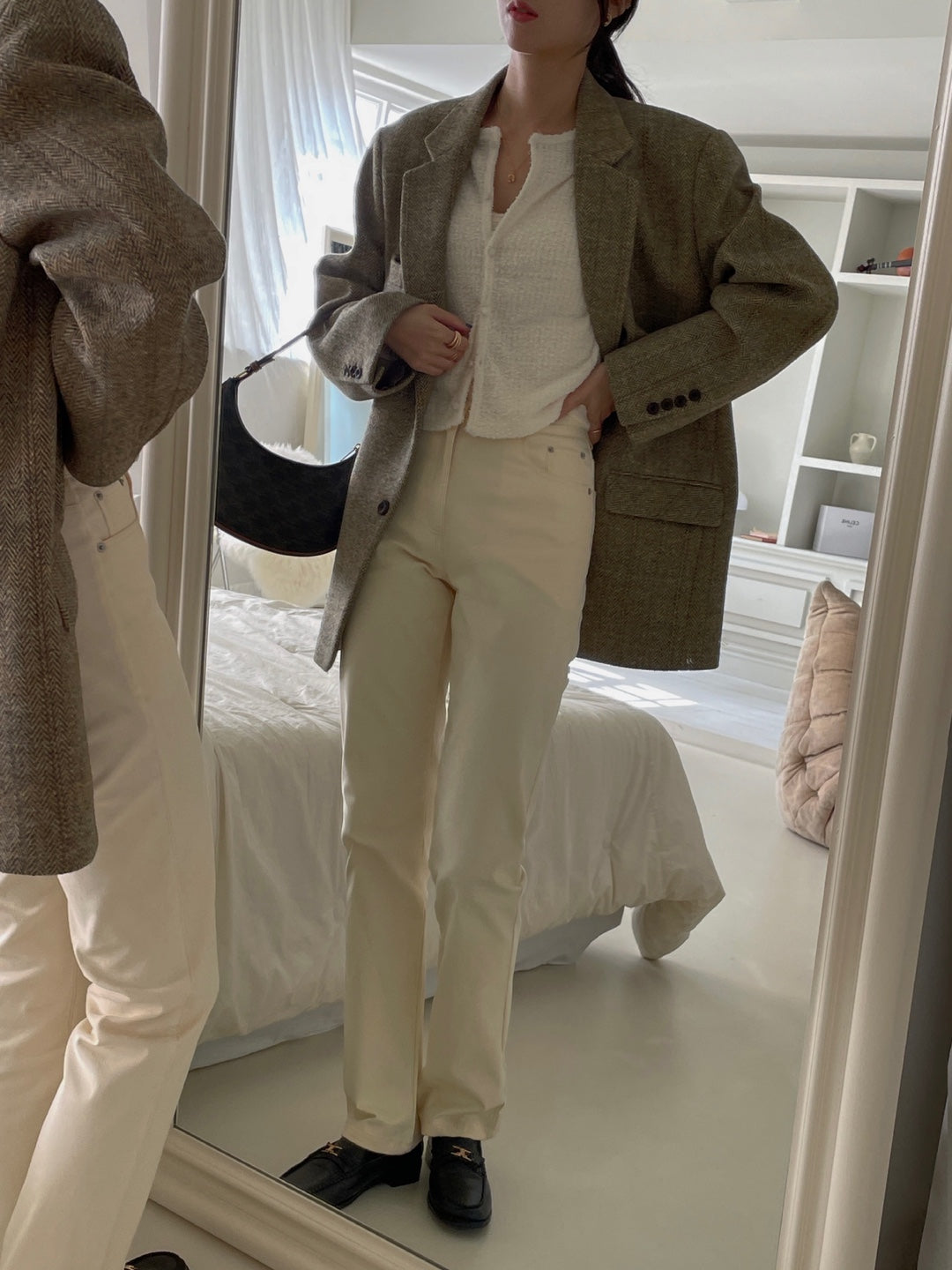 Wool Check Blazer - Herringbone