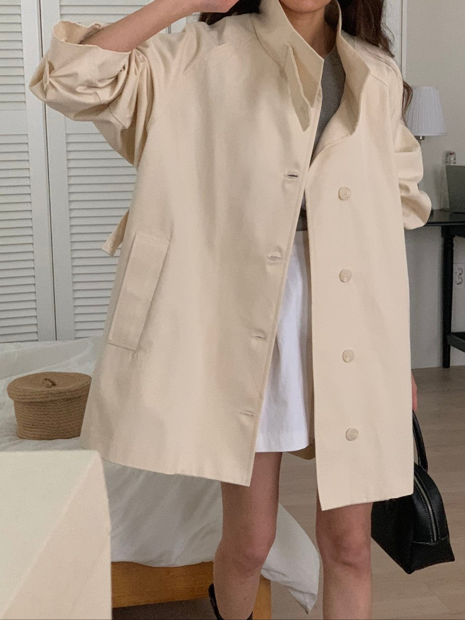 Spring Half Trench Coat - Only 1 left in black