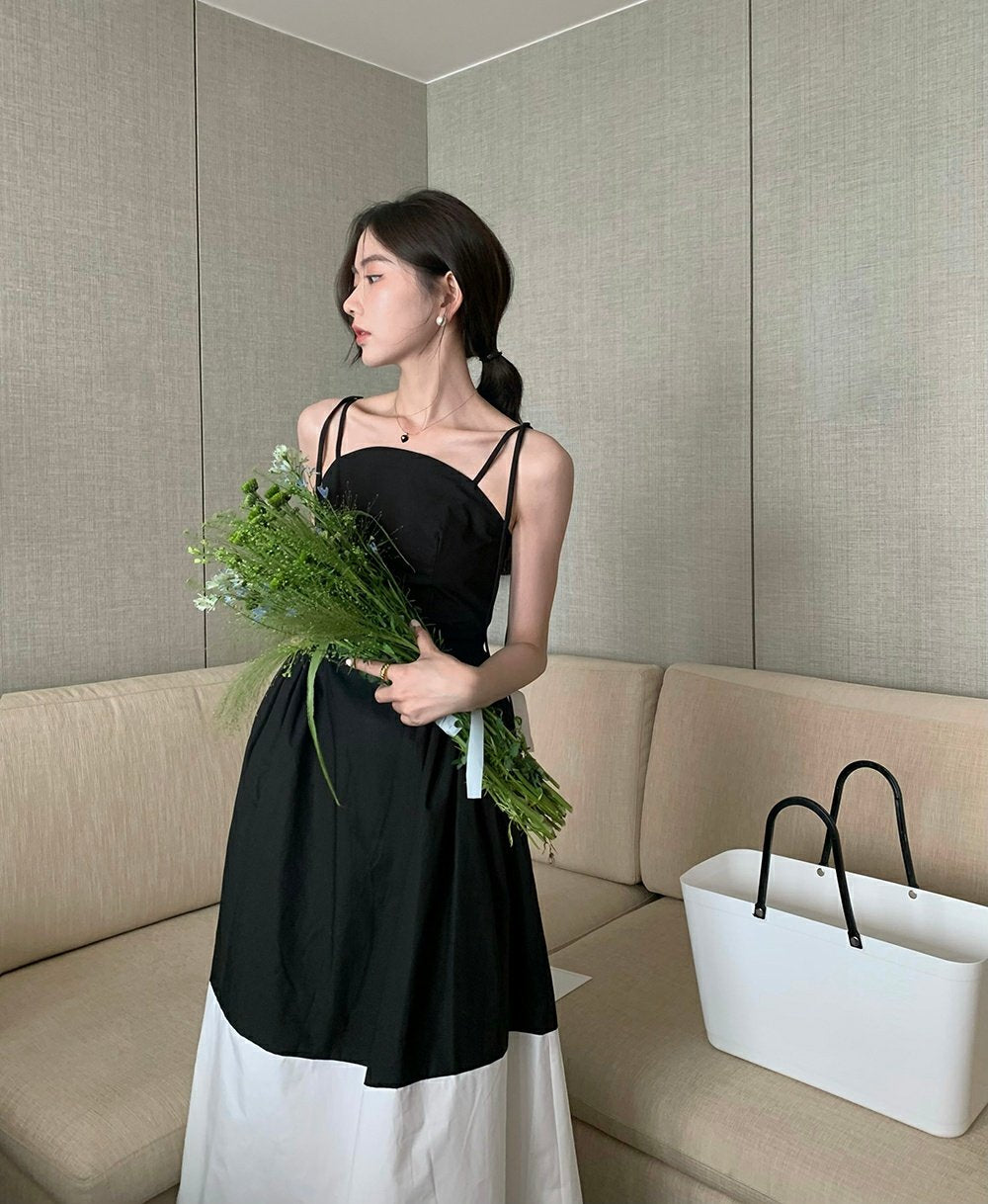 Colorblocked Smocking Dress - petite size only