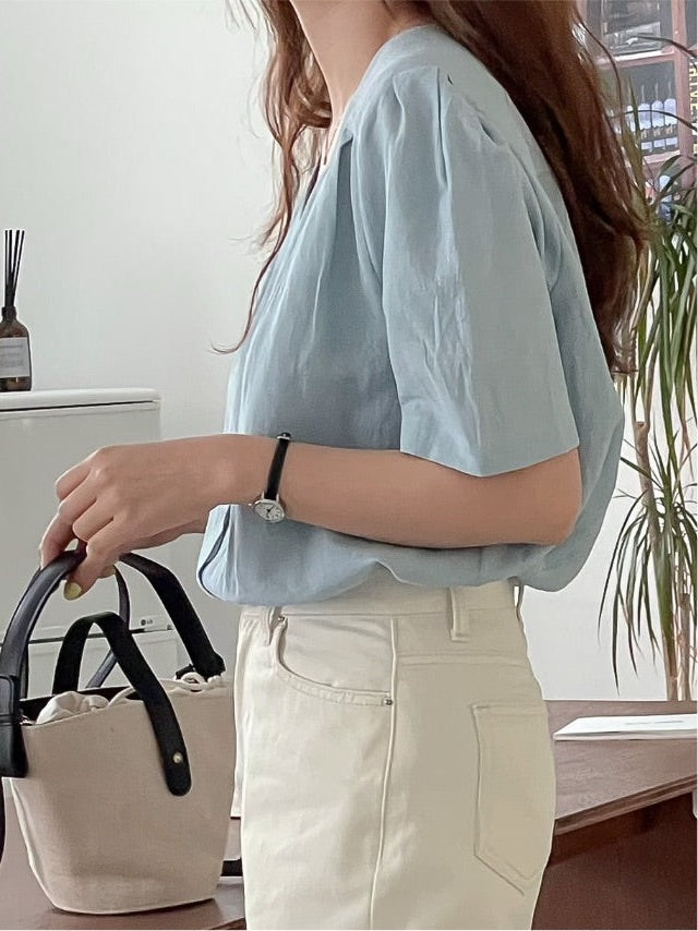V-Neck Linen Blouse