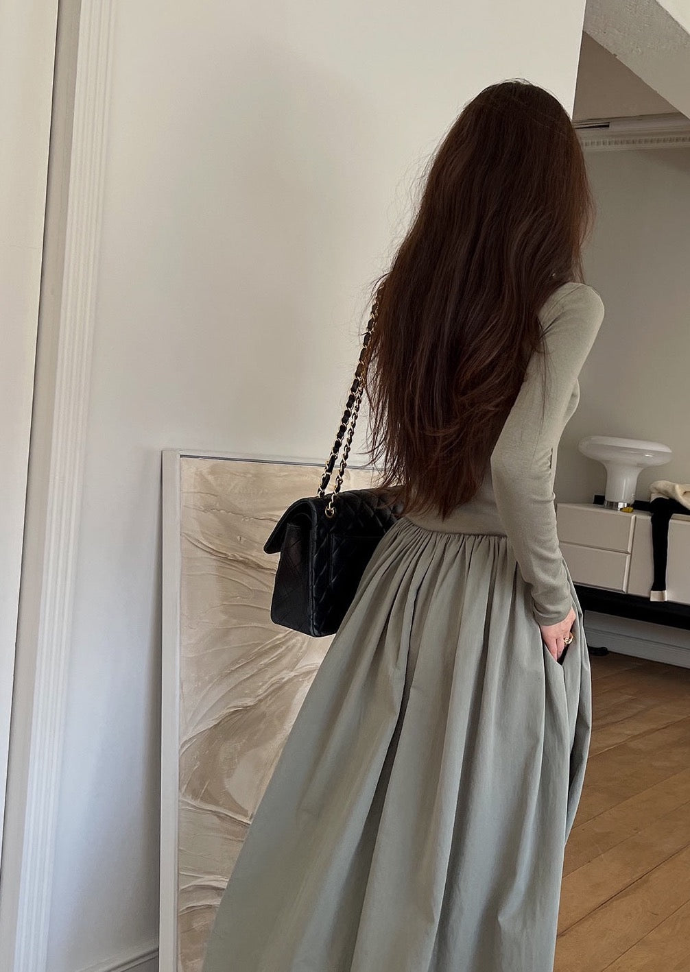 Turtleneck Combo Maxi Dress