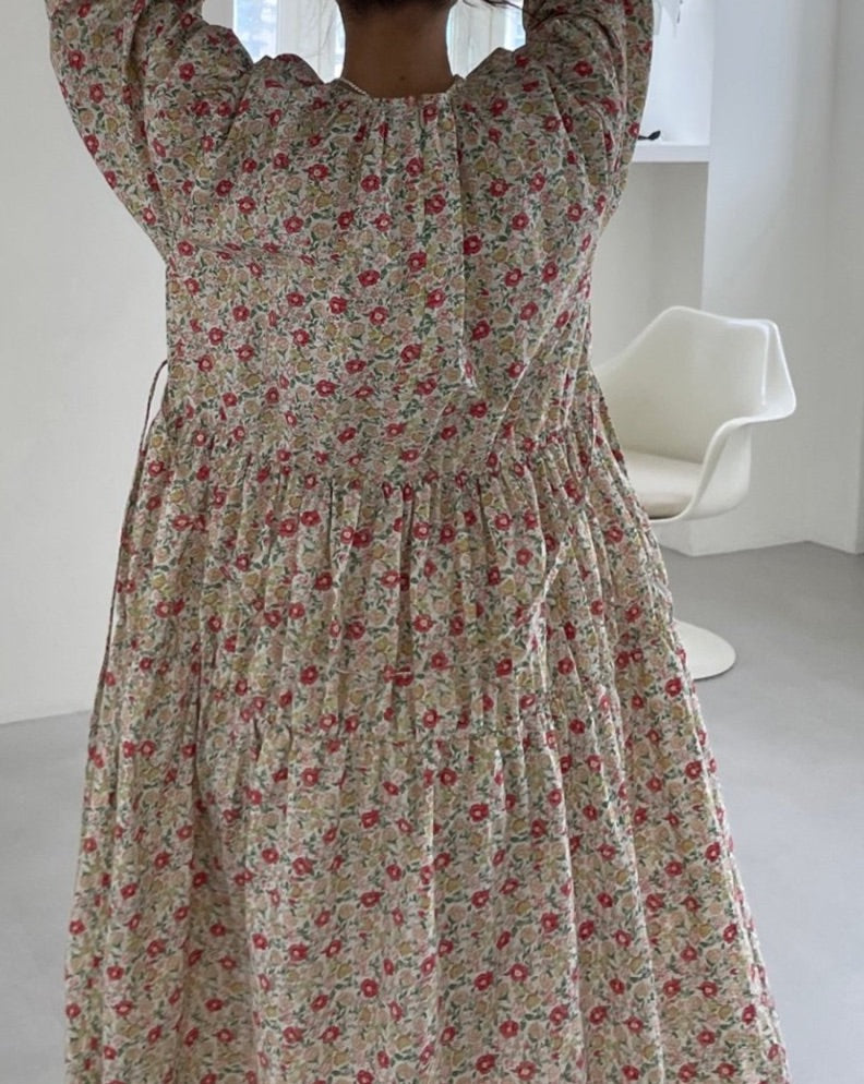 Puff Floral Cotton Dress