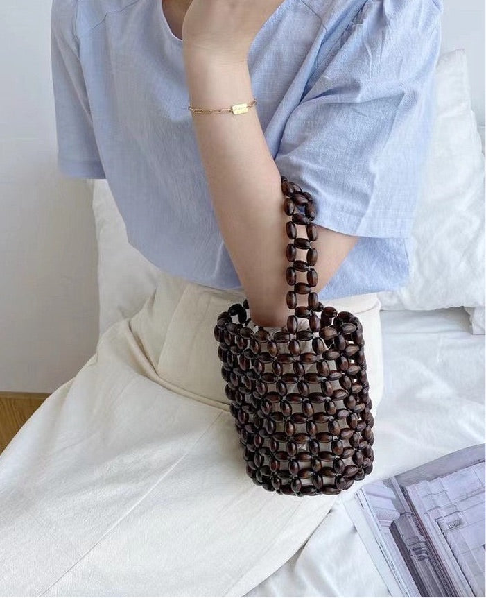 Wood Beads Mini Tote