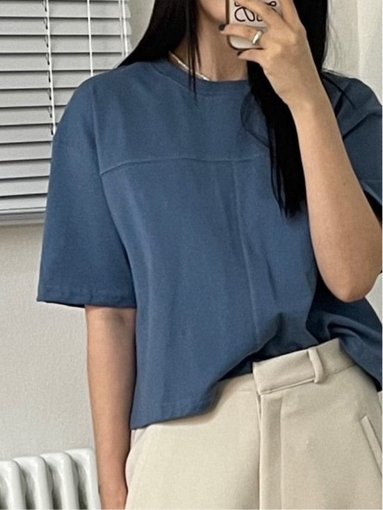 Seamed Cropped T shirt