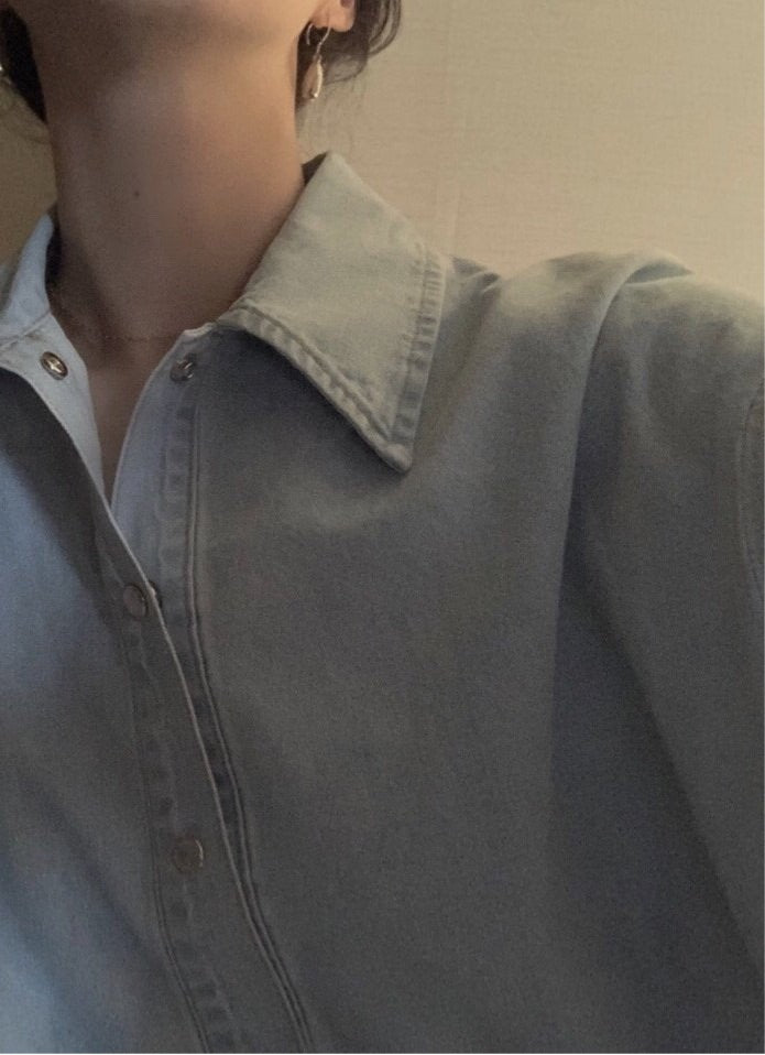 Abi + Ari Black Label Oversized Denim Polo Shirt