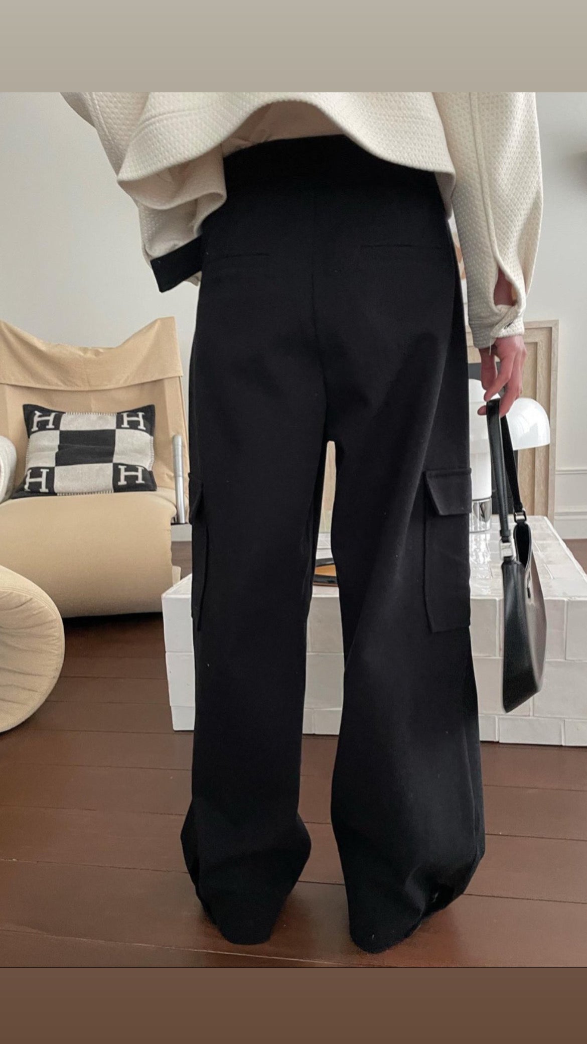 <Abi + Ari> Black Label Bio Washed Cotton Cargo Pants