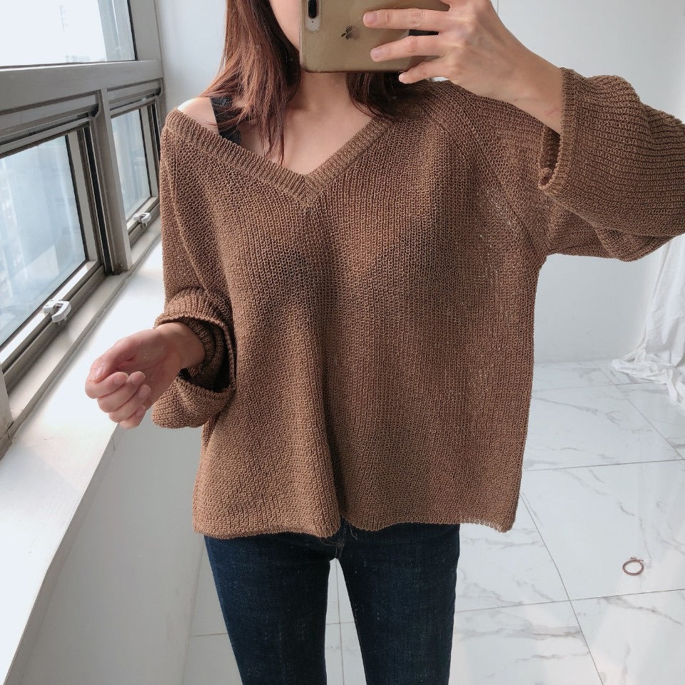 Carrie oversized V-neck summer knit